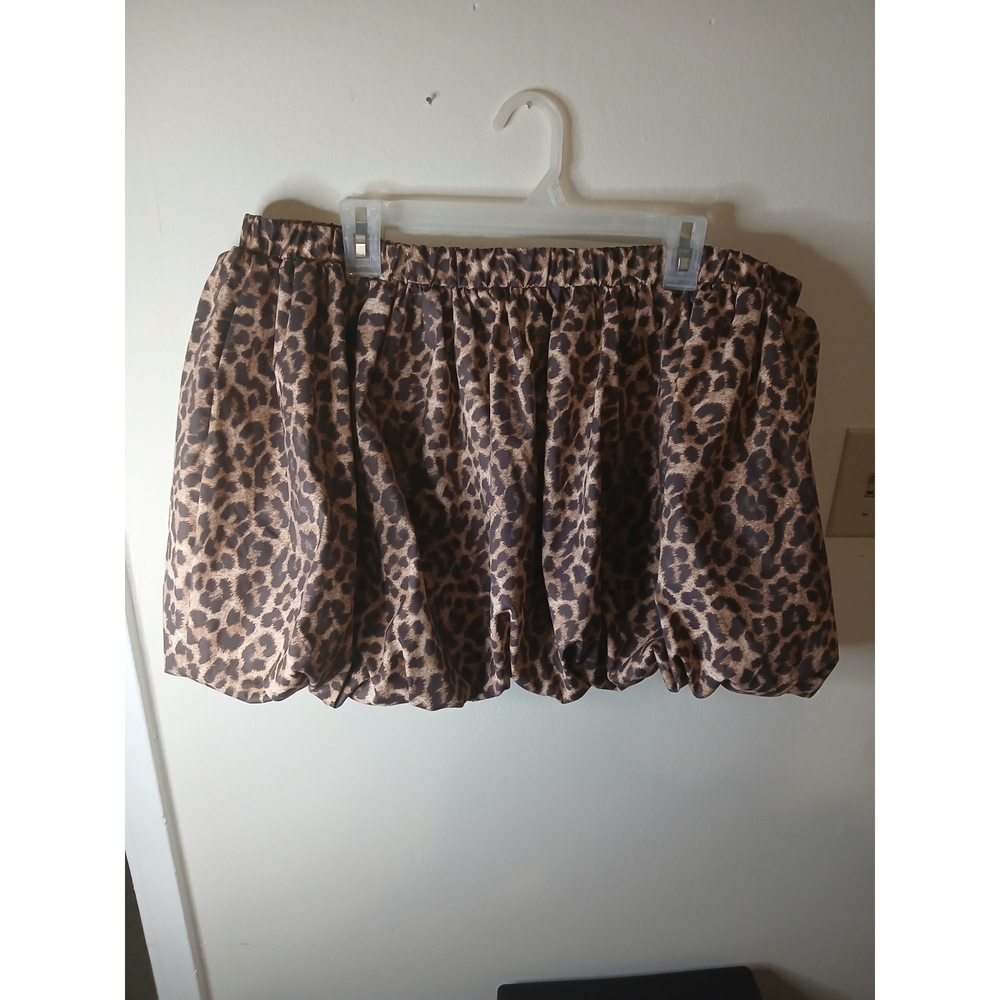 SHEIN Plus Size Leopard Print Bubble Skirt Size 2X